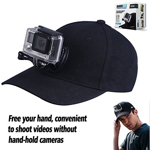 Baseball Hat for GoPro Hero 5/4/3+/3/2/1 with Quick Release Buckle Mount - No Straps on Your Head - One Size Fits All - Black Color 