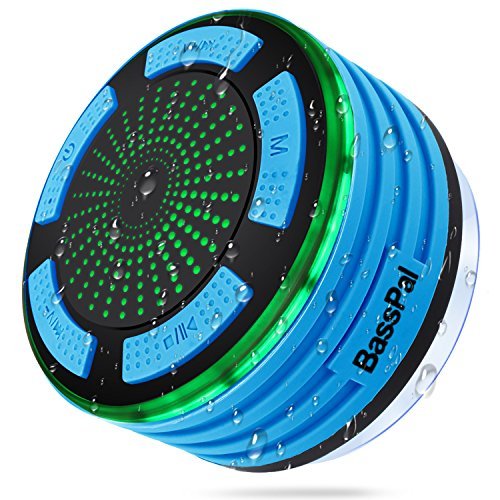 BassPal Shower Speaker, IPX7 Waterproof Portable Wireless Bluetooth 4.0 Speakers with Super Bass and HD Sound, Perfect Speaker for Beach, Pool, Kitchen & Home