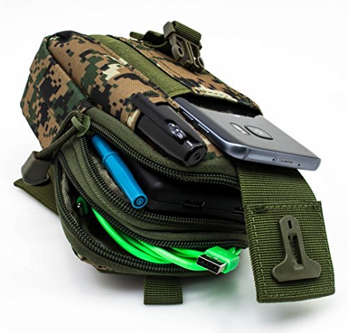 Bastex Universal Multipurpose Tactical Cover Smartphone Green Camo Holster EDC Security Pack Carry Case Pouch Belt Waist Bag Gadget Money Pocket for iPhone 6s Samsung Galaxy S7 Note5 LG G5 iPhone 7