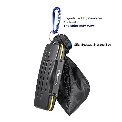 Beeway® Memory Card Carrying Case Holder for SD SDHC SDXC - 12 Slots Sealed Waterproof with Storage Bag & Carabiner