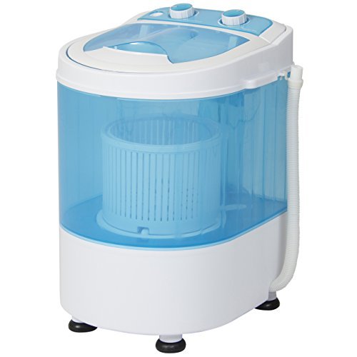 Best Choice Products Portable Mini Washing Machine Spin Cycle W/ Basket, Drain Pipe, 6.6lbs. Capacity- Blue/White