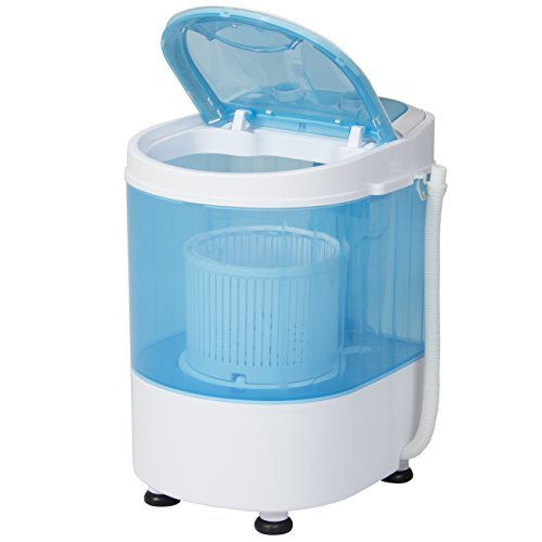 Best Choice Products Portable Mini Washing Machine Spin Cycle W/ Basket, Drain Pipe, 6.6lbs. Capacity- Blue/White