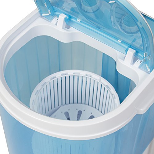 Best Choice Products Portable Mini Washing Machine Spin Cycle W/ Basket, Drain Pipe, 6.6lbs. Capacity- Blue/White