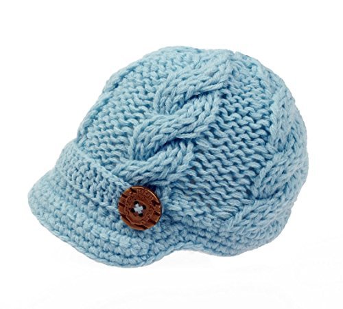 Bestknit Baby Boys Crochet Knit Newsboy cap Photography Brim Buttons Hat