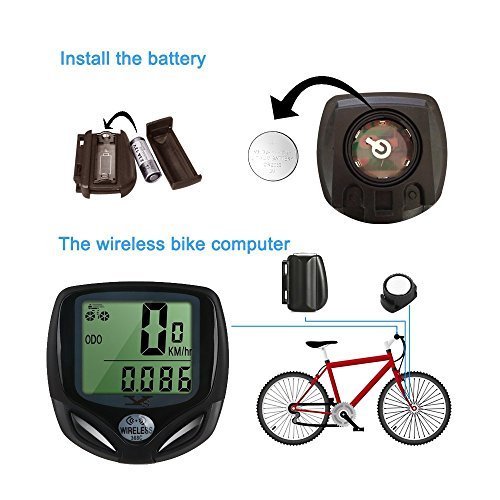 Bicycle Speedometer and Odometer Wireless Waterproof Cycle Bike Computer with Digital LCD Display & Multi-Function by YS