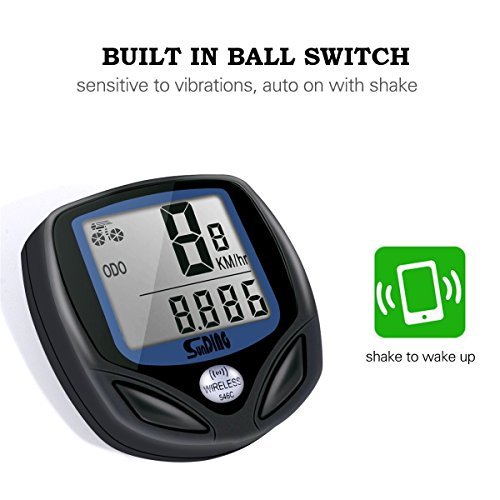 Bike Computer, Wrcibo Bicycle Speedometer Waterproof Wireless Odometer Ball Switch Multi-Function Cycle Computer with LCD Display