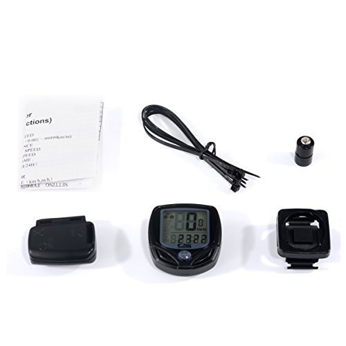 Bike Computer, Wrcibo Bicycle Speedometer Waterproof Wireless Odometer Ball Switch Multi-Function Cycle Computer with LCD Display