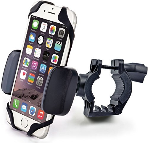 Bike & Motorcycle Cell Phone Mount - For iPhone 6 (5, 6s Plus), Samsung Galaxy Note or any Smartphone & GPS - Universal Mountain & Road Bicycle Handlebar Cradle Holder. +100 to Safeness & Comfort