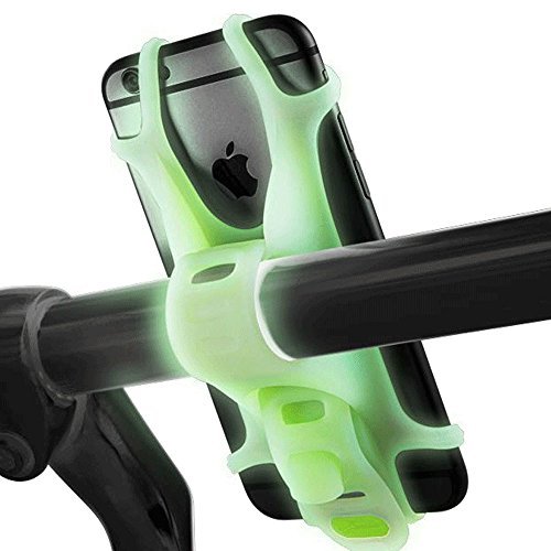 Bike Phone Mount Bicycle Holder, Bike Tie, for iPhone 7 6 6(+) 6S 6S plus 5S, Samsung Galaxy S5 S6 S7 Note 4/5, Nexus, HTC, LG, Fits Any Device With 4-6 Inch Screens Universal (Green)