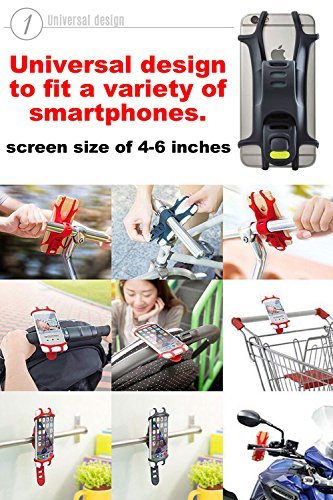 Bike Phone Mount Bicycle Holder, Bike Tie, for iPhone 7 6 6(+) 6S 6S plus 5S, Samsung Galaxy S5 S6 S7 Note 4/5, Nexus, HTC, LG, Fits Any Device With 4-6 Inch Screens Universal (Green)