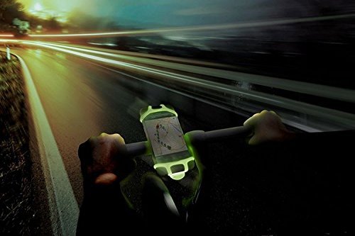 Bike Phone Mount Bicycle Holder, Bike Tie, for iPhone 7 6 6(+) 6S 6S plus 5S, Samsung Galaxy S5 S6 S7 Note 4/5, Nexus, HTC, LG, Fits Any Device With 4-6 Inch Screens Universal (Green)