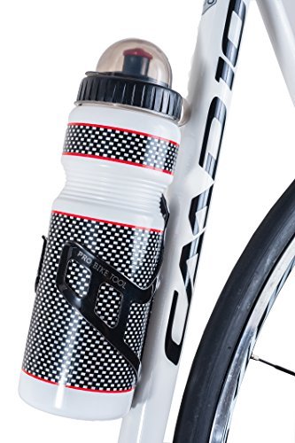 Bike Water Bottle Holder, Black or White Gloss, Secure Retention System, No Lost Bottles, Lightweight and Strong Bicycle Bottle Cage, Quick and Easy to Mount, Great for Road and Mountain Bikes