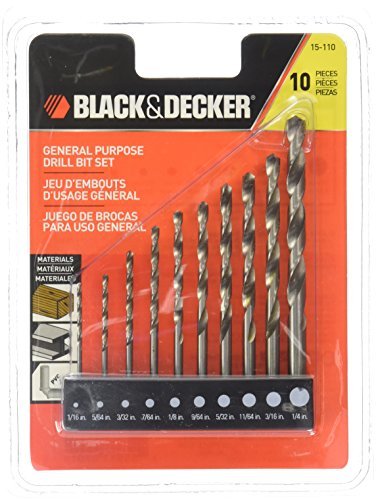 Black & Decker 15-110 High Speed Steel General Purpose Drill Bit Set, 10-Piece
