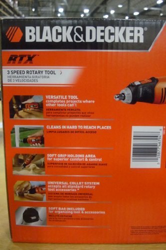 Black & Decker RTX-6 2-Amp 3-Speed Rotary Tool with 27 Accessories and 2 Spring Clamps