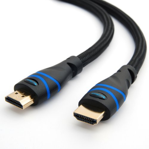 BlueRigger Rugged High Speed HDMI Cable - 3 Feet (1 M) - Nylon Braided - Supports 4K, Ultra HD, 3D, 1080p, Ethernet and Audio Return (Latest Standard)