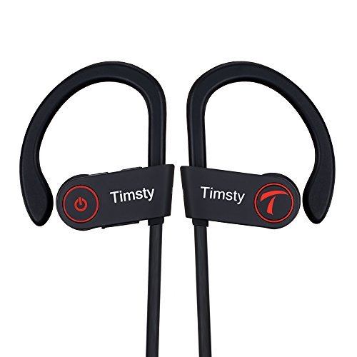 Bluetooth Headphones with Mic- Wireless Earbuds For Running and Workout- In-Ear, Noise Cancelling - Clarity and Bass - Comfortable, Secure Fit - Compatible with Smartphones & Tablets- Timsty T7