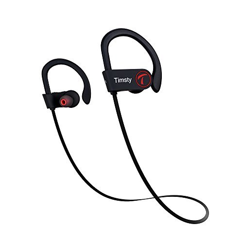 Bluetooth Headphones with Mic- Wireless Earbuds For Running and Workout- In-Ear, Noise Cancelling - Clarity and Bass - Comfortable, Secure Fit - Compatible with Smartphones & Tablets- Timsty T7