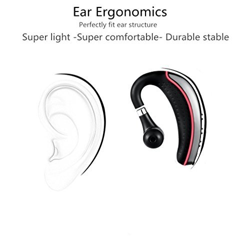 Bluetooth Headset,Ansion Wireless Bluetooth 4.1 In Ear Earpiece Earbuds Earphones Headphones with Noise Reduction,Mute Switch,Hands Free with Mic for Office/Business/Workout/Driver/Trucker