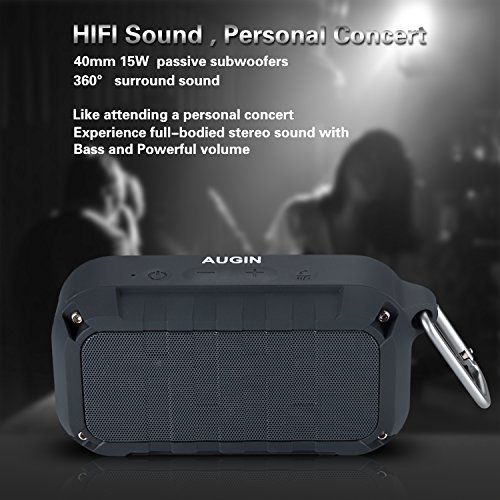 Bluetooth Speakers 4.2 with 15W Enhanced Bass IPX5 Waterproof Portable Wireless Speaker Built in Mic for Handsfree Dual Drive Speakers with Low Harmonic Distortion for Indoor and Outdoor Sports