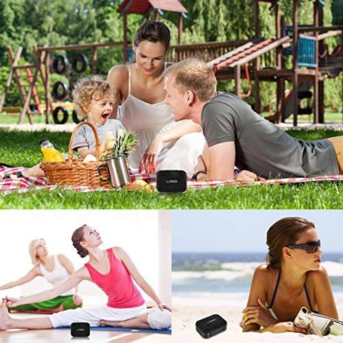 Bluetooth Speakers,Losei V4.2 Portable Wireless Stereo Speaker Mini Fabric Sound with Build-in Mic and Rechargeable Battery for iPhone iPad Samsung and Most Android Phones (Light Black)