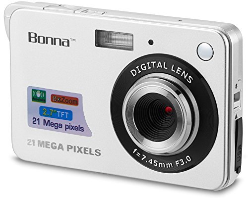 Bonna 21 mega pixels HD Digital Camera - Digital video camera - Students cameras - Students Camcorder - Handheld Sized Digital Camcorder Indoor Outdoor for Adult /Seniors / Kids (silver)