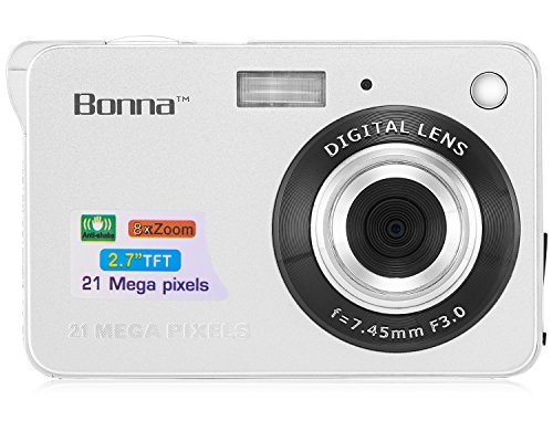 Bonna 21 mega pixels HD Digital Camera - Digital video camera - Students cameras - Students Camcorder - Handheld Sized Digital Camcorder Indoor Outdoor for Adult /Seniors / Kids (silver)