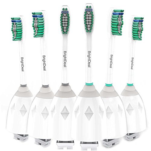 Brightdeal Replacement Brush Heads for Philips Sonicare Toothbrush E Series HX7022/66, Essence, Xtreme, Elite and Advance (6-pack) 