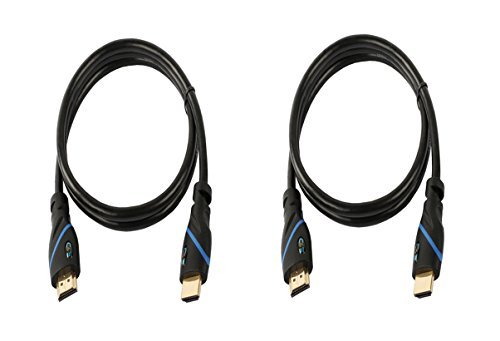 C&E 2 Pack, High Speed HDMI Cable Supports Ethernet, 3D and Audio Return [Newest Standard], 6 Feet, CNE570266