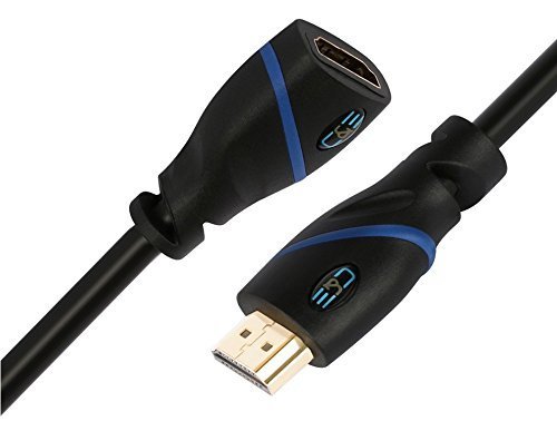 C&E High Speed HDMI Extension Cable Male to Female, 6 Feet Supports Ethernet, 3D and Audio Return, CNE570860