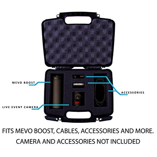 CASEMATIX Protective Hard Camera Case With Customizable Foam to Carry Mevo Camera Live Event and Livestream Accessories such as Tripod , Mevo Boost , Battery Charger , USB Cable , Mount and More