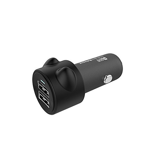CHANBO Dual USB 17W/3.4 A Car Charger , Cigarette Lighter Adapter with 2 Adaptive Fast Port 3D Cartoon Silicone Band for smartphone, Android Phone & Tablet (black)