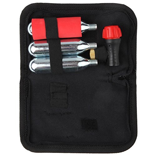 CO2 Inflator Kit by BICYKIT, Quick & Easy, Bicycle Tire Pump for Road and Mountain Bikes, Fits Presta & Schrader Valves, Insulated Sleeve, THREE CO2 Cartridges and Carrying Case Included