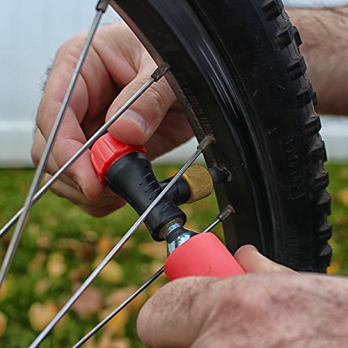 CO2 Inflator Kit by BICYKIT, Quick & Easy, Bicycle Tire Pump for Road and Mountain Bikes, Fits Presta & Schrader Valves, Insulated Sleeve, THREE CO2 Cartridges and Carrying Case Included