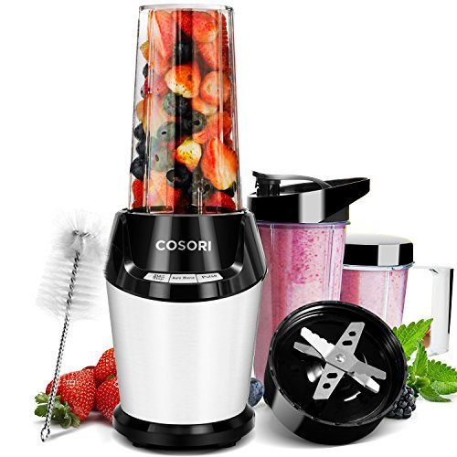 COSORI Smoothie Blender,10-Piece Blender for Shakes and Smoothies, 23,000RPM Professional Personal Blender Maker with Cleaning Brush and Cups & Bottles(2*32 oz and 1*24 oz),800W (Upgraded Version)