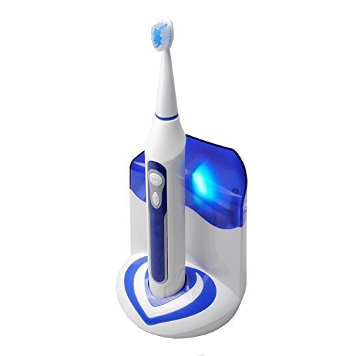 CUH Sonic Electric Toothbrush with UV Sanitizer Cordless Rechargeable 3 Brush Heads 5 Brushing Modes