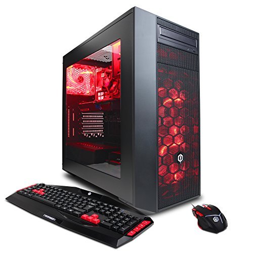 CYBERPOWERPC Gamer Xtreme VR GXiVR8020A2 Desktop Gaming PC (Intel i5-7400 3.0GHz, AMD RX 480 4GB, 8GB DDR4 RAM, 1TB 7200RPM SATA III HDD, 802.11AC WIFI USB Adapter, Win 10 Home), Black