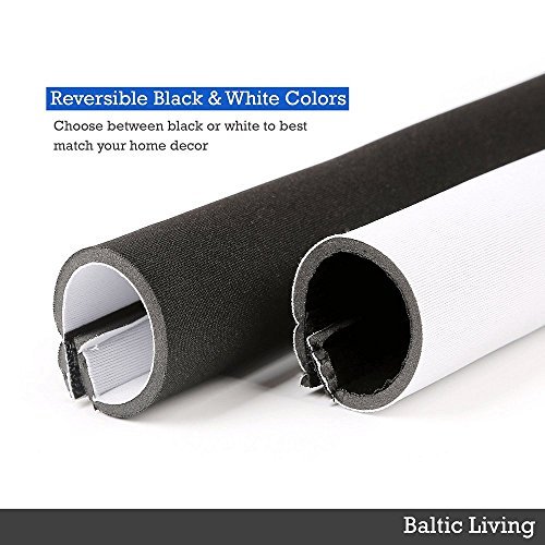 Cable Management Sleeve | Adjustable 80” Black & White Cable Organizer Made From Premium Quality Flexible Neoprene | Baltic Living Cord Organizer