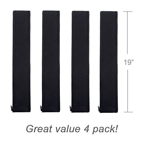 Cable Management Sleeve, JOTO Cord Management System for TV / Computer / Home Entertainment, 19 - 20 inch Flexible Cable Sleeve Wrap Cover Organizer, 4 Piece - Black