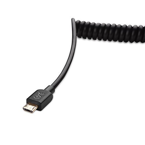 Cable Matters (2-Pack) Gold-Plated Coiled USB to Micro-USB Charge & Sync Cable – 6 Feet Stretched Length