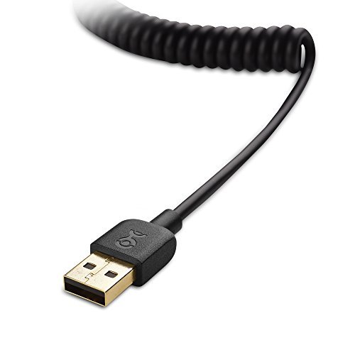 Cable Matters (2-Pack) Gold-Plated Coiled USB to Micro-USB Charge & Sync Cable – 6 Feet Stretched Length