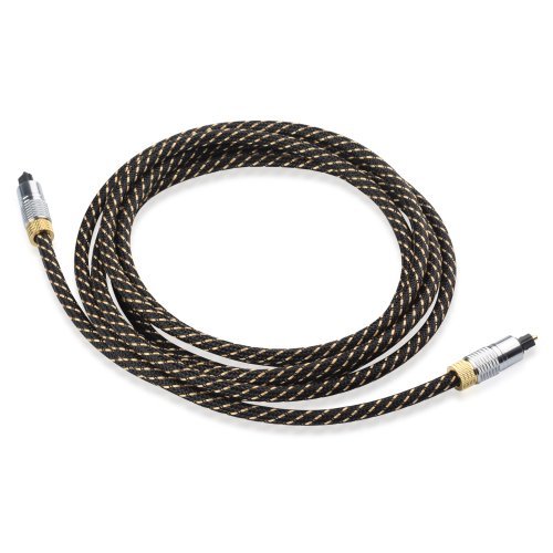 Cable Matters Gold Plated Toslink Digital Optical Audio Cable with Metal Connectors and Braided Jacket 10 Feet