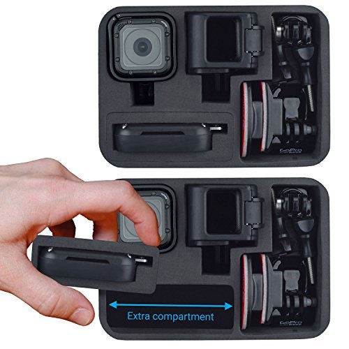 CamKix Camera and Accessory Case for GoPro HERO 5 / 4 Session Camera - Ideal for Travel or Storage - Complete Protection - Perfect Fit - Carabiner and Microfiber Cleaning Cloth (ONLY FOR HERO SESSION)