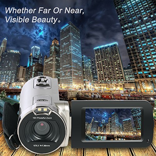 Camcorder, Besteker HD 1080P 24MP 16X Digital Zoom Video Camcorders with 270 Degree Rotation Screen