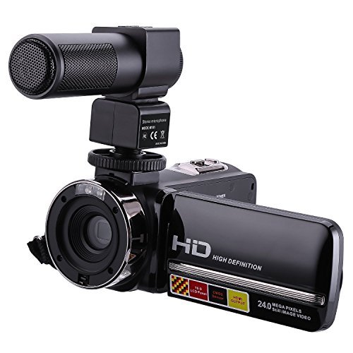 Camcorders, AnGeer HDV-301M 1080P 16X Digital Zoom 3 Inch Touch Screen Portable LCD Video Camcorder With Microphone