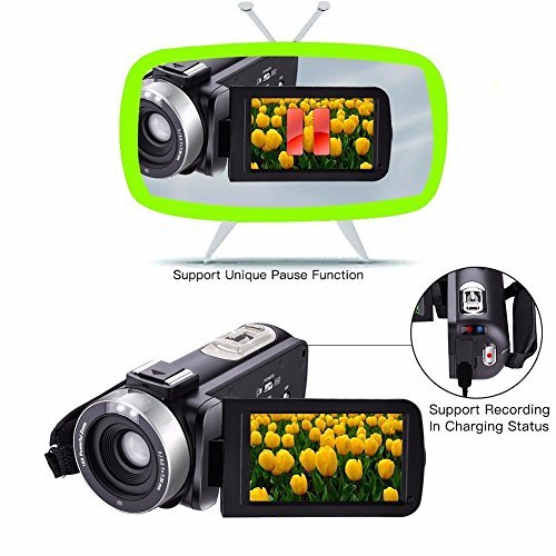 Camcorders, AnGeer HDV-301M 1080P 16X Digital Zoom 3 Inch Touch Screen Portable LCD Video Camcorder With Microphone