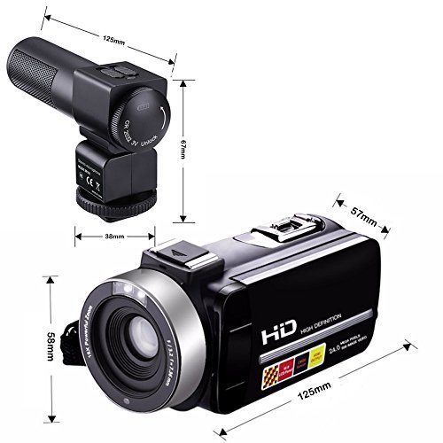 Camcorders, AnGeer HDV-301M 1080P 16X Digital Zoom 3 Inch Touch Screen Portable LCD Video Camcorder With Microphone