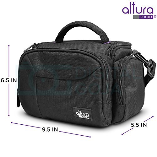 Camera Bag Case by Altura Photo for DSLR, Coolpix, Powershot, Mirrorless, Compact Cameras and Lenses (Padded Shoulder Travel Bag)