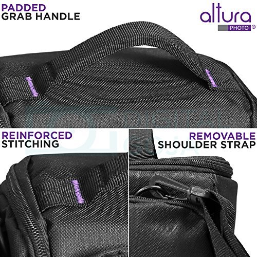 Camera Bag Case by Altura Photo for DSLR, Coolpix, Powershot, Mirrorless, Compact Cameras and Lenses (Padded Shoulder Travel Bag)