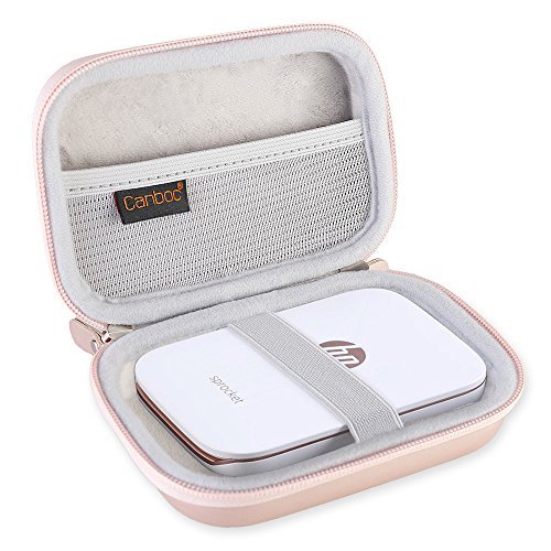 Canboc Shockproof Carrying Case Storage Travel Bag for HP Sprocket Portable Photo Printer / Polaroid ZIP Mobile Printer Protective Pouch Box,Rose Gold