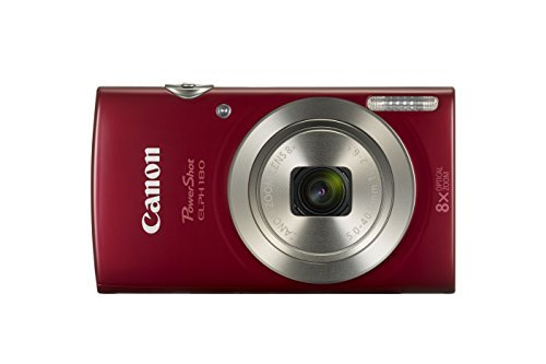 Canon PowerShot ELPH 180 Digital Camera w/ Image Stabilization and Smart AUTO Mode (Red)